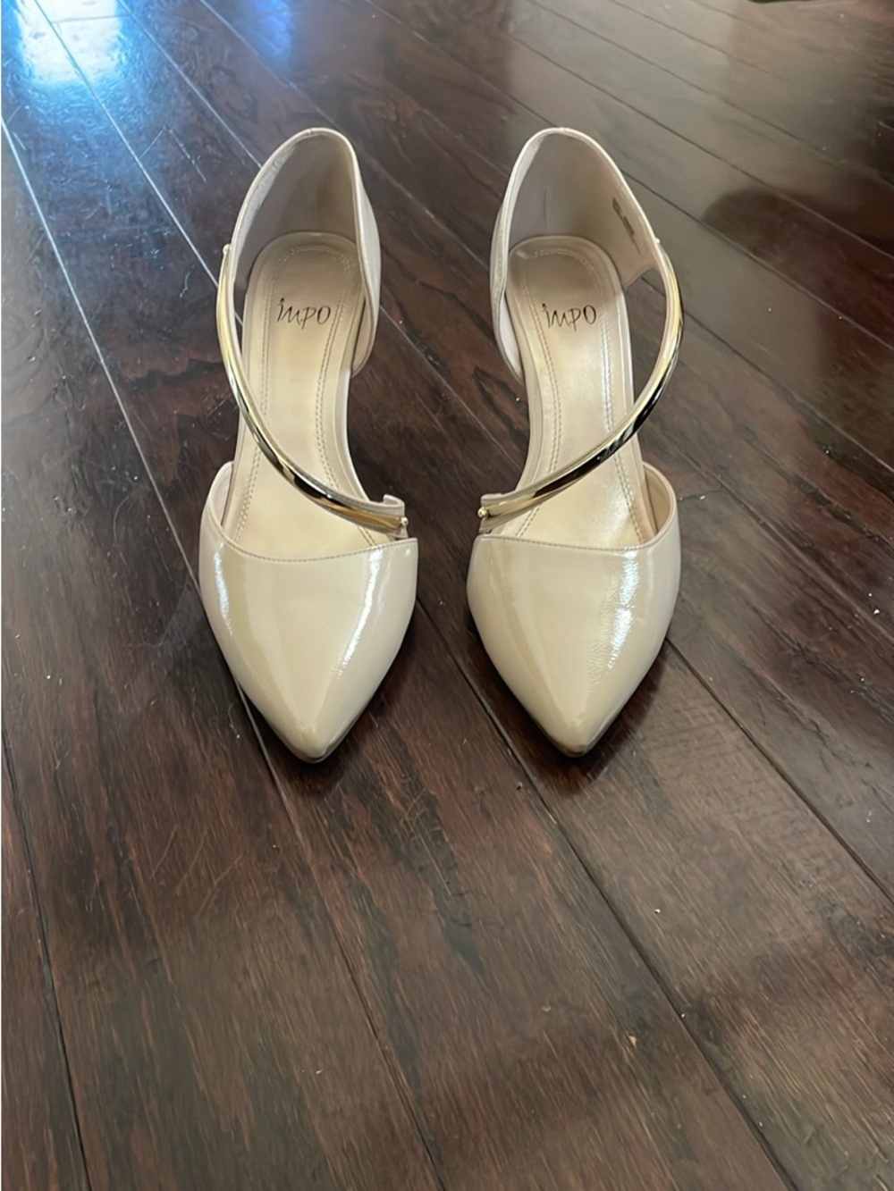 Impo Cream and Gold D’Orsay Heels